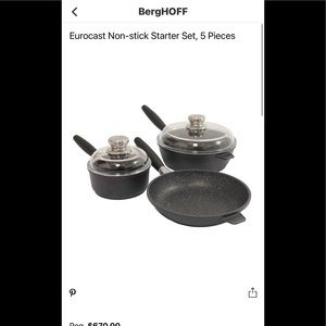 5pc starter set Berghoff euro cast pots and pans